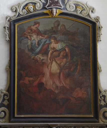 Tableau d'autel : la Vierge et l'Enfant délivrant les Âmes du purgatoire