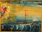 tableau, ex-voto : Bateau dans la tempête (N° 4)