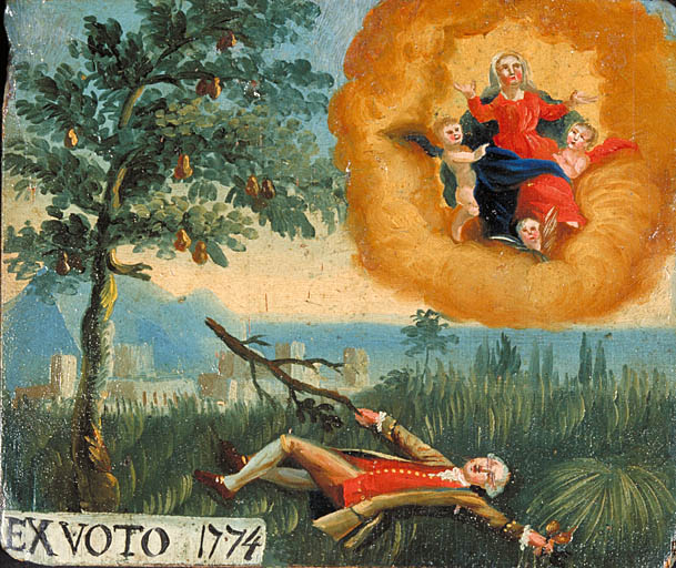 tableau, ex-voto : Chute d'un homme