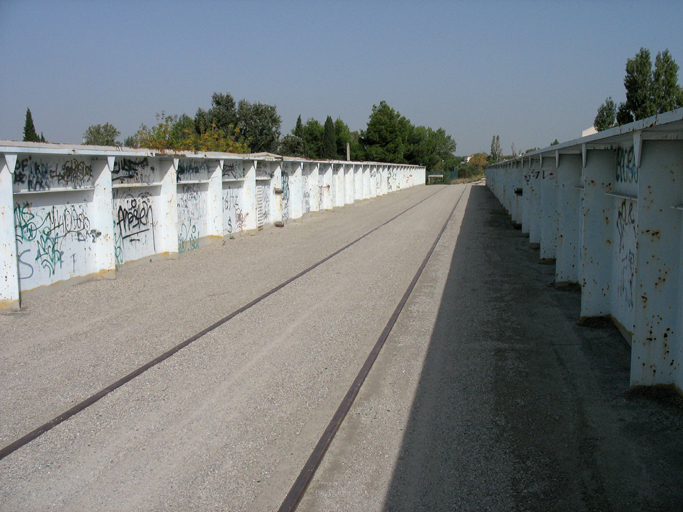 pont mobile ferroviaire (pont tournant), actuellement passerelle
