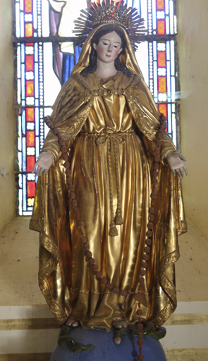 statue-reliquaire (petite nature, socle-reliquaire) : Immaculée Conception