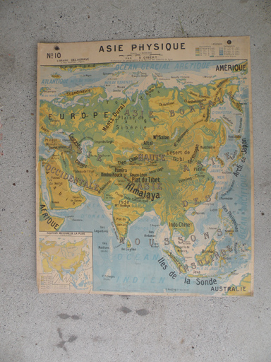 carte murale : Asie physique, Afrique physique