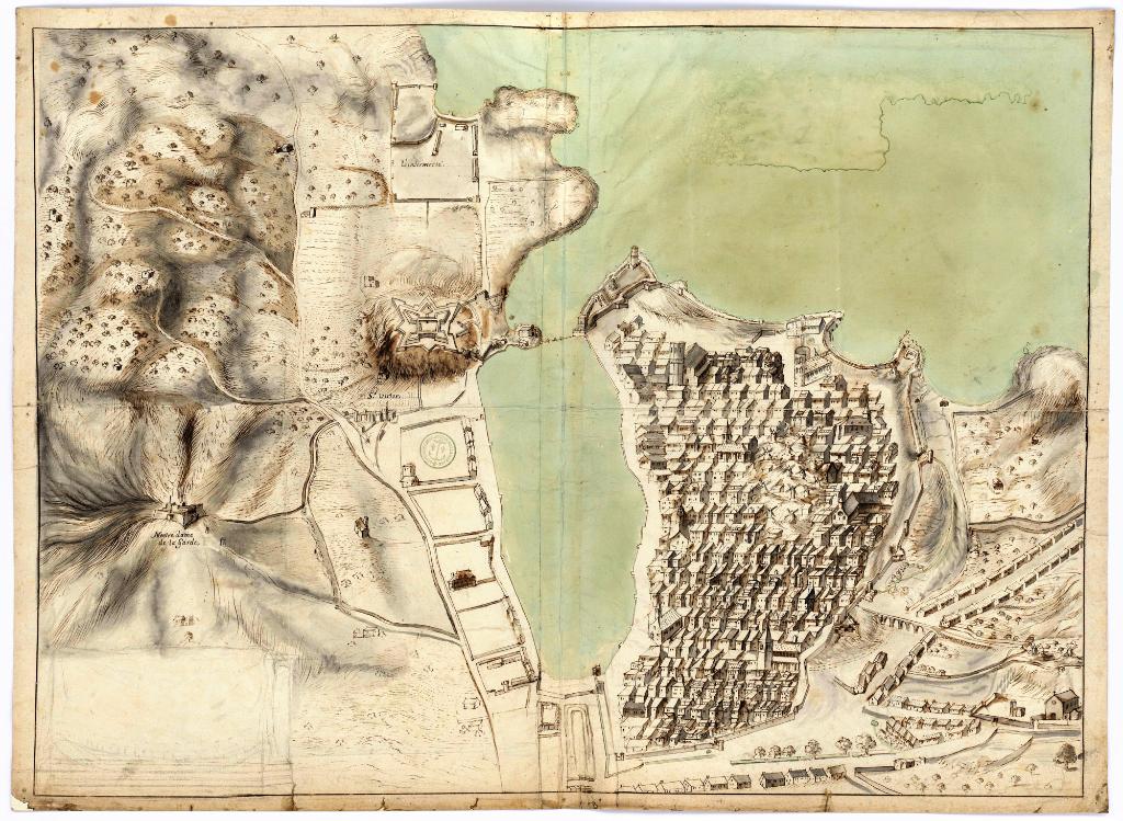 [Vue cavalière ville et port de Marseille], 1662.