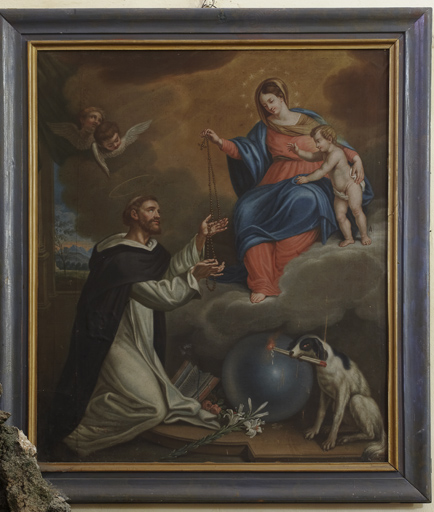 Tableau : la Donation du Rosaire à saint Dominique