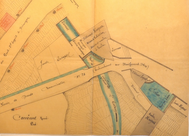 [Localisation des moulins sur un plan de 1908. Pas d'échelle d'origine.]
