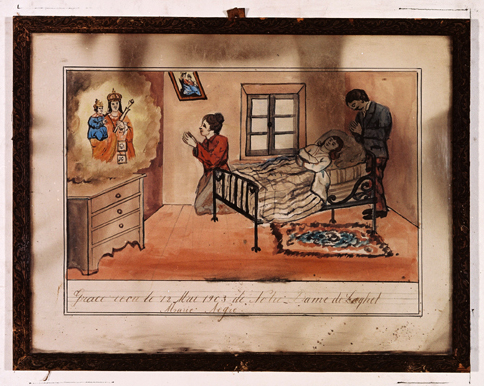 ex-voto, tableau : Demande de guérison d'une fillette, Marie Negre