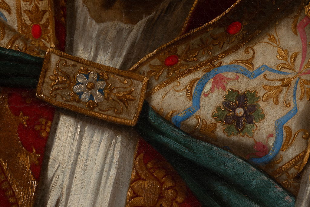 tableau : L'Education de la Vierge, avec sainte Marguerite et saint Blaise de Sébaste