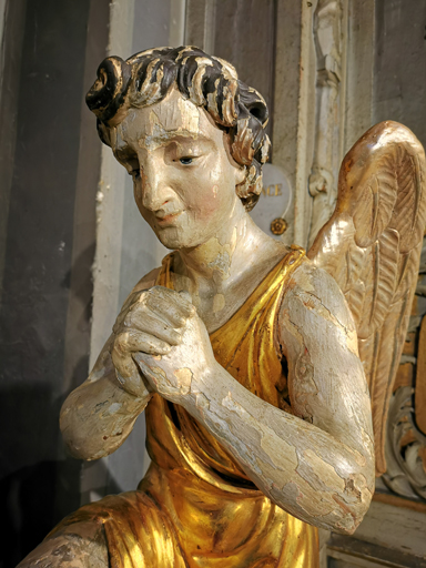 Paire de statues (petite nature) : anges adorateurs