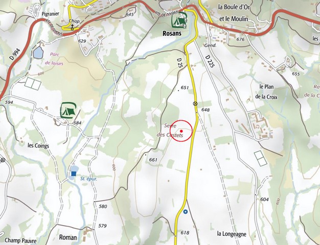 Localisation d'après la carte IGN de 2021. Echelle d'origine 1/25 000e.