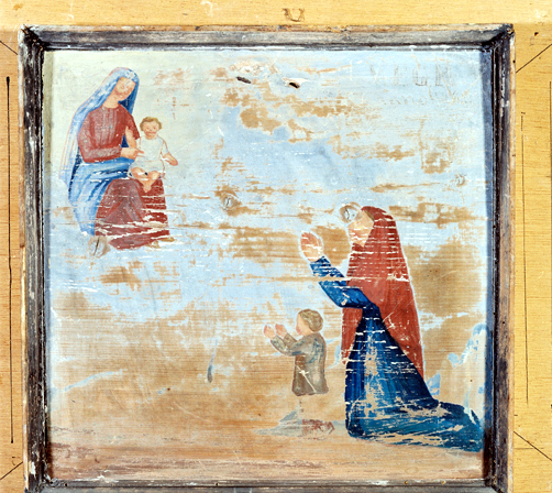 ex-voto, tableau : Prière d'une femme et d'un enfant