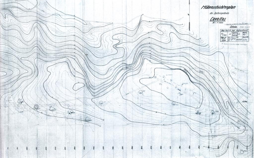 [Plan topographique général d'aménagement de la batterie de Cavalas], 1944.