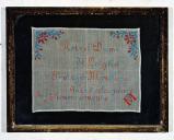 ex-voto, tableau de broderie : Demande de protection d'un soldat, T.M.