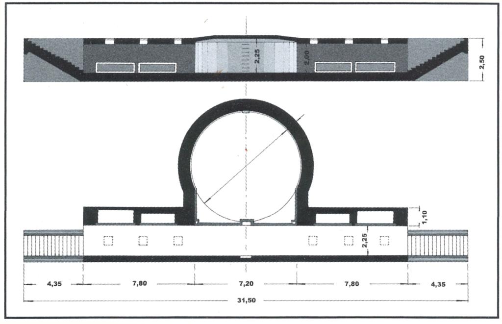[Plan-type d'une cuve française pour canon de 138mm de marine].