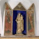 polyptyque en boîte à volets : Saint Paul, Saint André, L'Annonciation ; statue : Vierge à l'Enfant
