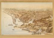 Vue du port de Marseille. [Le Vieux-Port, les nouveaux bassins du port de commerce, le port du Vallon des Auffes en bas à droite]
