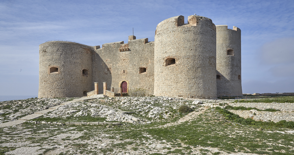 Donjon, vue générale est - nord-est, facade d'entrée