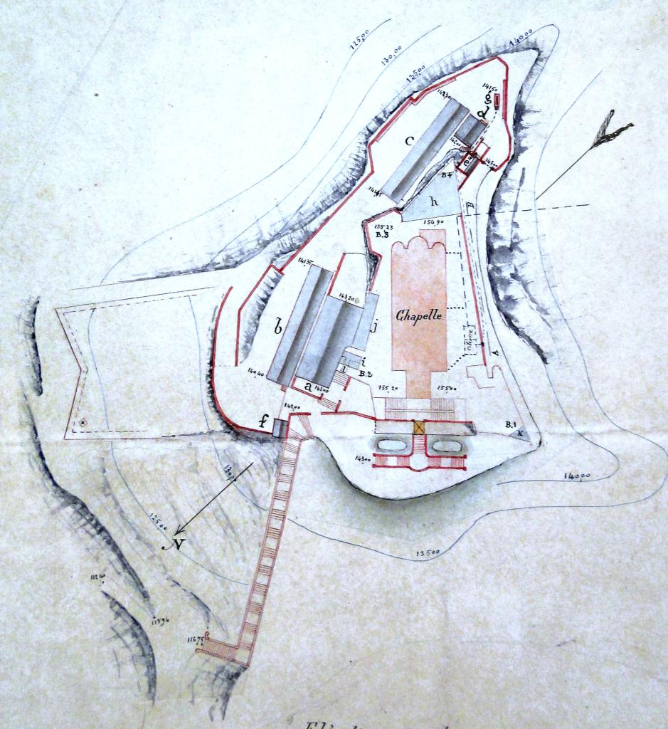 Fort Villars. [Plans, coupes, élévations],1890. Détail.