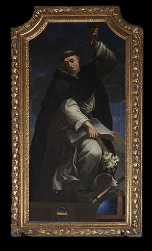 Paire de tableaux, cadres : Saint Dominique de Guzman et Sainte Catherine de Sienne (?)