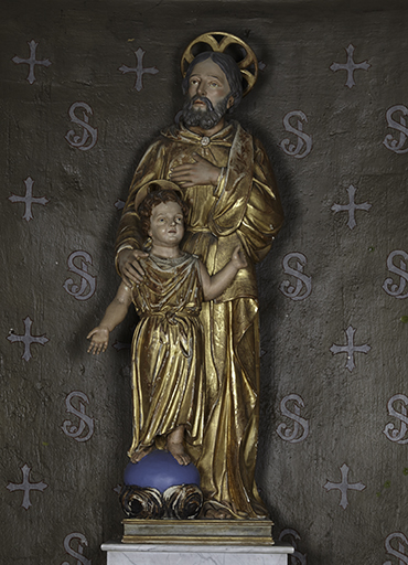 Groupe sculpté (grandeur nature) : saint Joseph et l'Enfant Jésus