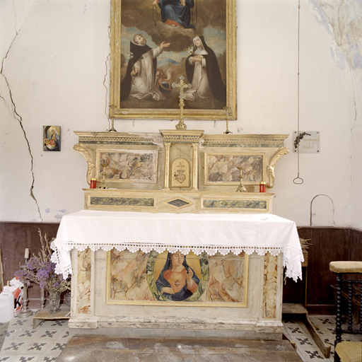 ensemble du maître-autel : autel, gradins d'autel (2), tabernacle