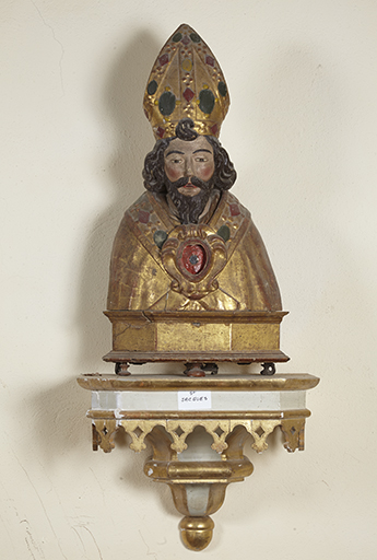 Buste-reliquaire : saint Jacques ; socle