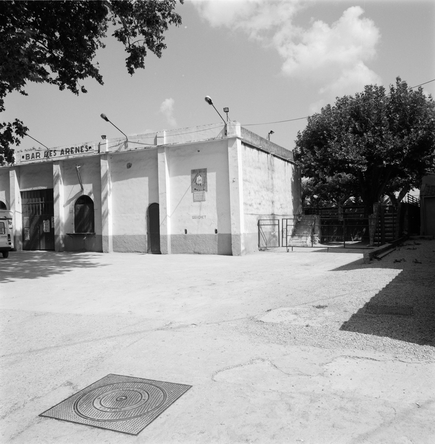 Bâtiment d'entrée. Elévation partielle vue de l'ouest.