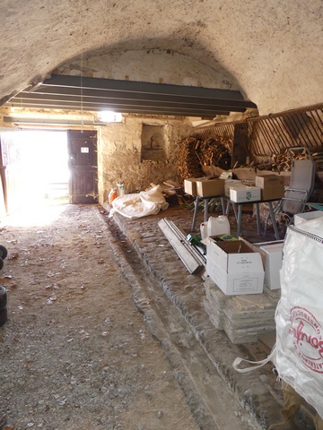 Etage de soubassement, étable. Vue de volume prise de l'est.