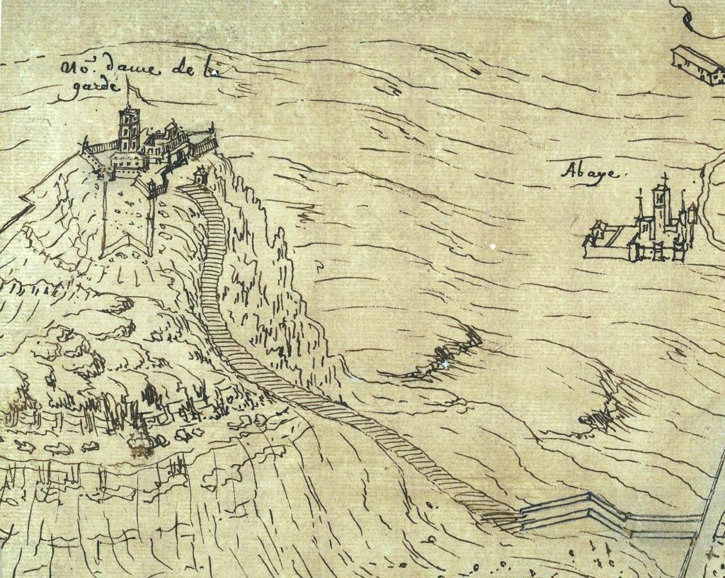 Vue cavalière de la ville et port de Marseille, 1649.