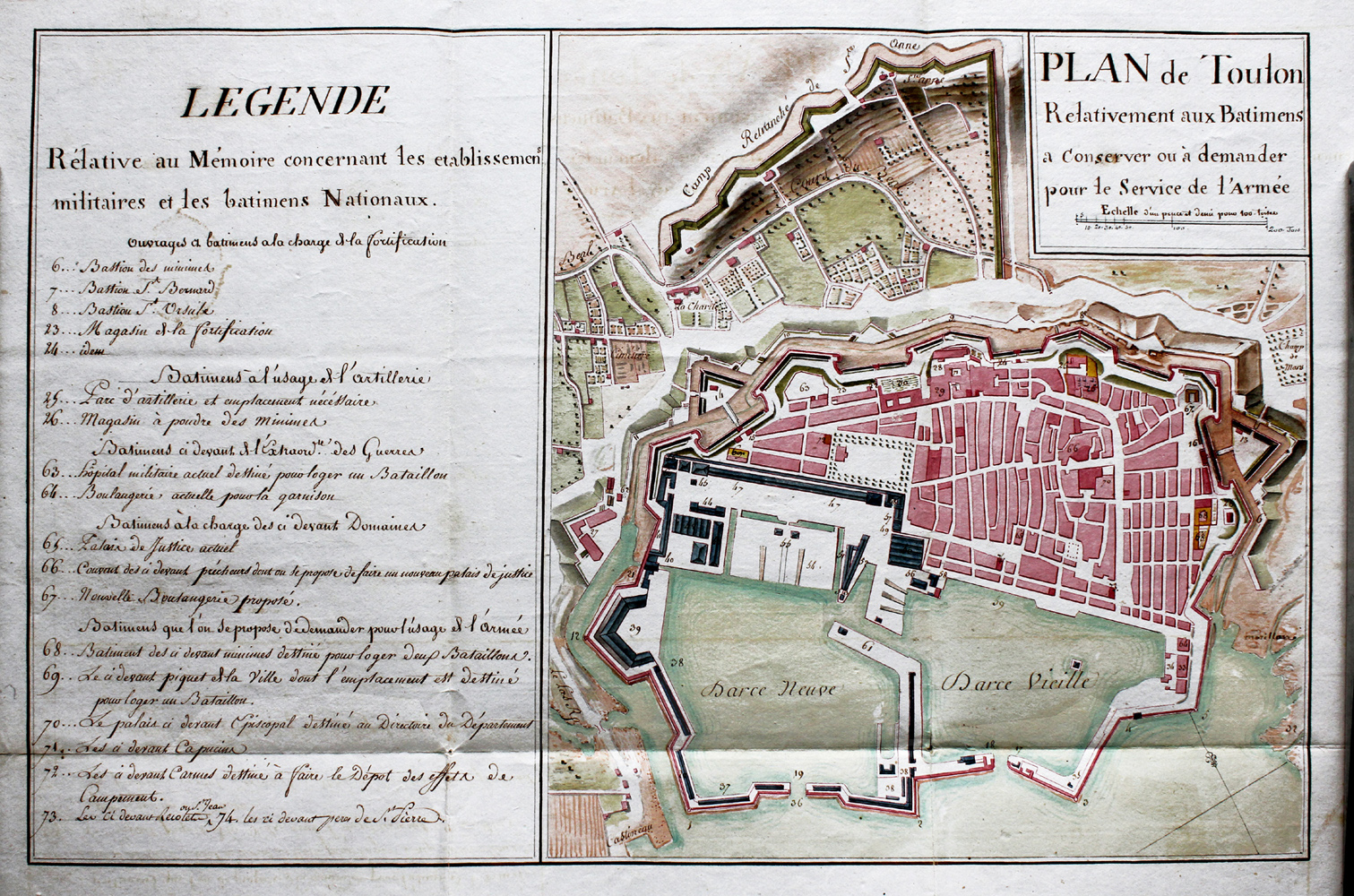 fortification d'agglomération, enceinte de la ville ancienne et des darses Vieille et Neuve