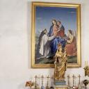 tableau d'autel : La Vierge et l'Enfant Jésus remettant le rosaire à saint Dominique de Guzman