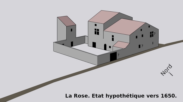 Etat hypothétique du bâti vers 1650.