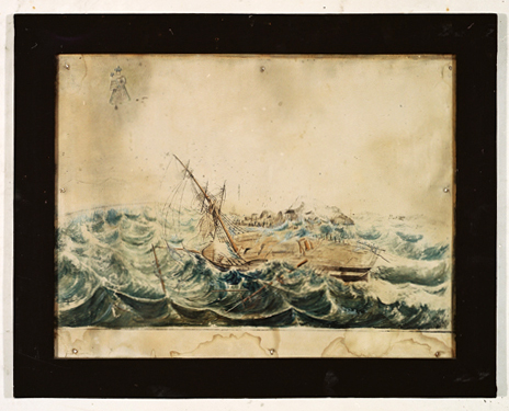 ex-voto, tableau : Bateau dans la tempête (N° 1)