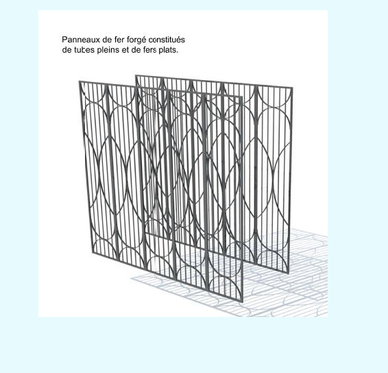 Le projet d'un nouveau carillon : les panneaux de fer forgé.