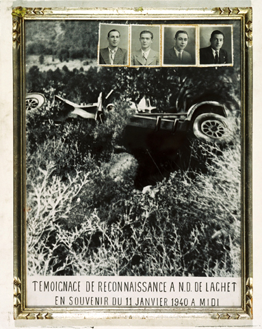 ex-voto, tableau : Voiture automobile accidentée (N° 1)