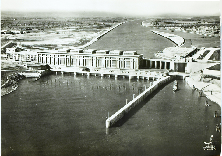 usine-barrage André-Blondel, écluse saint-Pierre de Bollène, pont routier