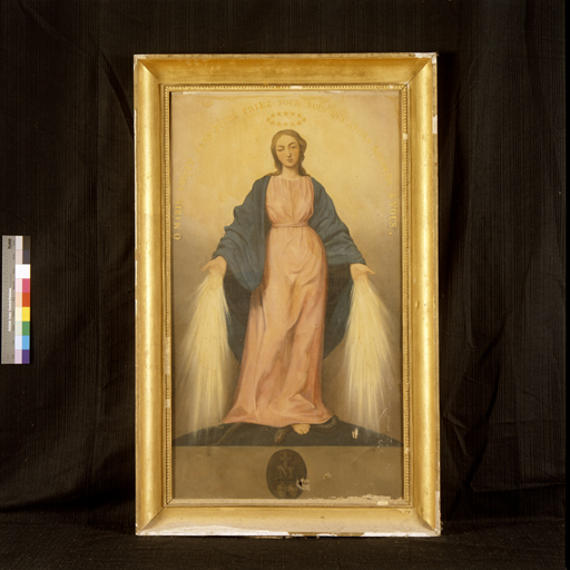 2 tableaux en pendant : Immaculée Conception, Sainte Philomène