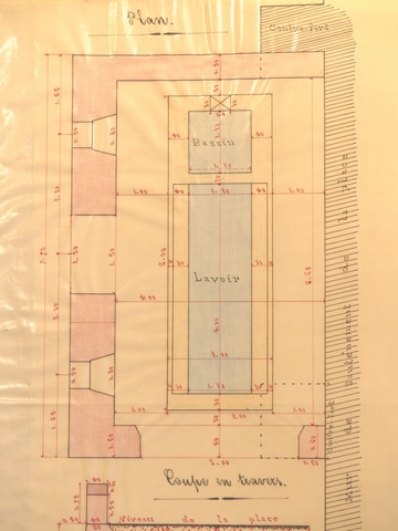 [Pojet du nouveau Lavoir de la Place : plan, 1892.]