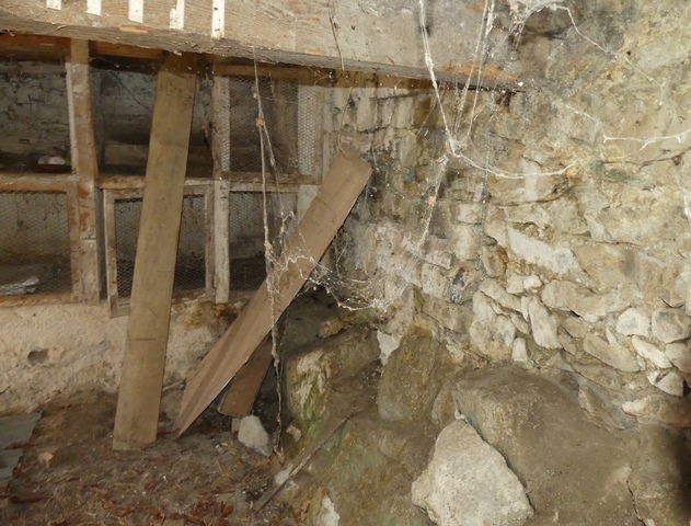 Etage de soubassement, remise-étable. Mur nord.