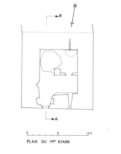 Plan du rez-de-chaussée surélevé (niveau bas).