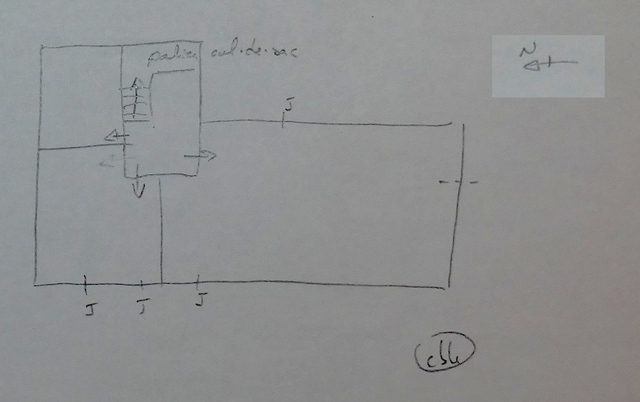 Plan schématique du bâtiment : étage de comble.