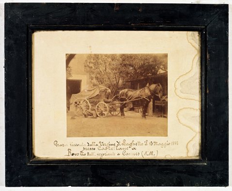 ex-voto, tableau : Homme sous les roues d'une chariot, Gio Battista Bovo