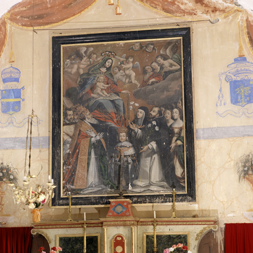 Tableau d'autel : Donation du rosaire avec Louis XIV