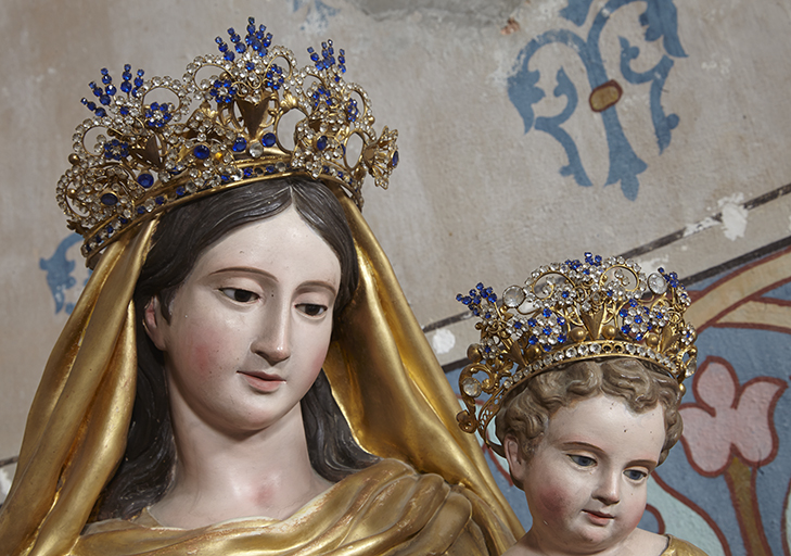 Couronnes des statues de la Vierge et de l'Enfant (couronnes de dévotion)