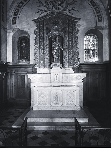 Retable lambris de l'autel secondaire de la Vierge