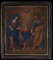 Tableau, cadre : la sainte Famille de retour d'Egypte