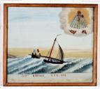 ex-voto, tableau : Barque sur la mer agitée