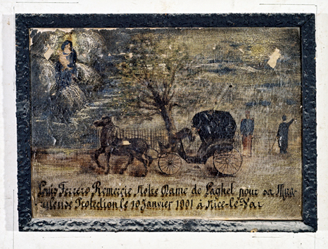 ex-voto, tableau : Accident de voiture hippomobile, Louis Ferrero