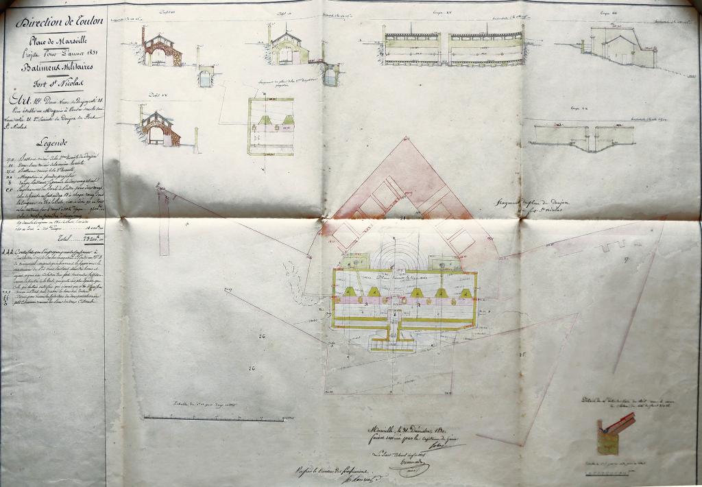 Projet de magasin à poudres [dans la demi-lune 21 (de Villeroy)], 1831.