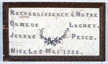 ex-voto, tableau de broderie : Reconnaissance (N° 5)