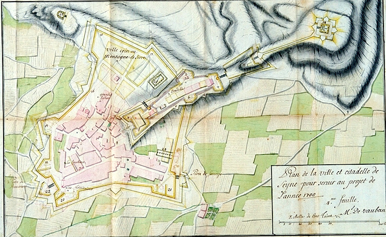 Plan de la ville et citadelle de Seyne pour servir au projet de l'année 1700.